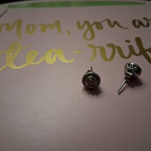 Effy Sterling Silver Diamond Halo Earrings .025 Good Condition